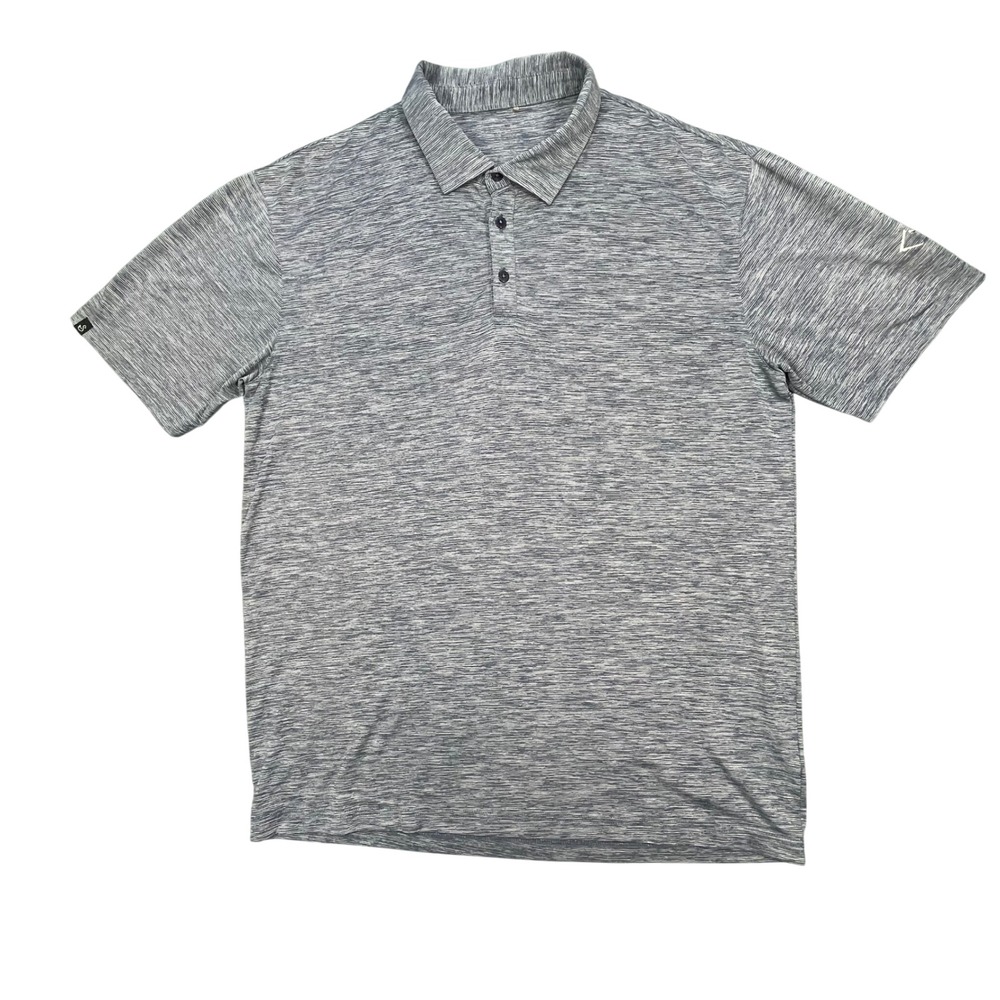 Swannies Grey Heathered Space Dye Performance Golf Polo Shirt Mens L